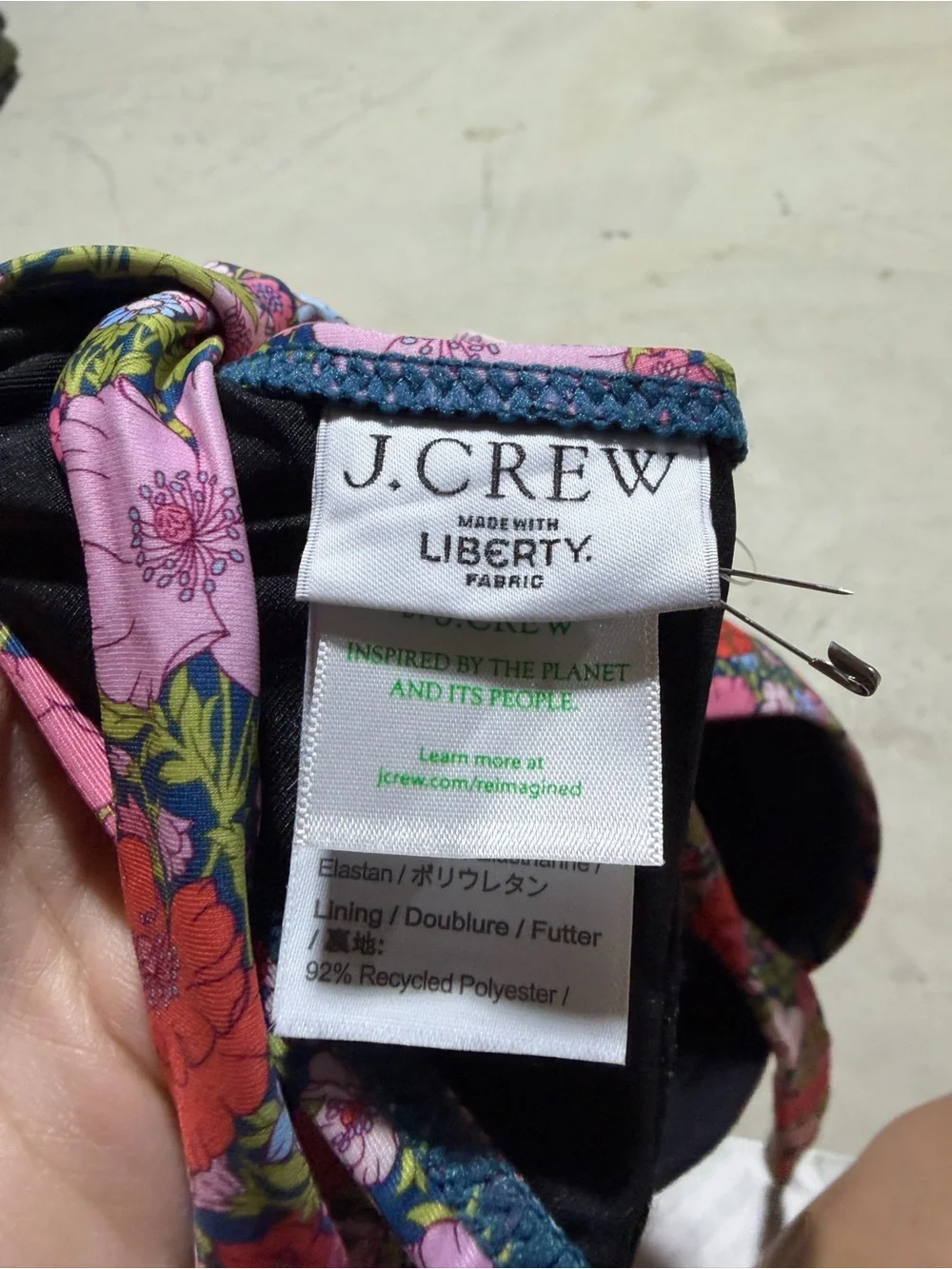J. Crew NWT Floral Underwire Bikini Top 36C